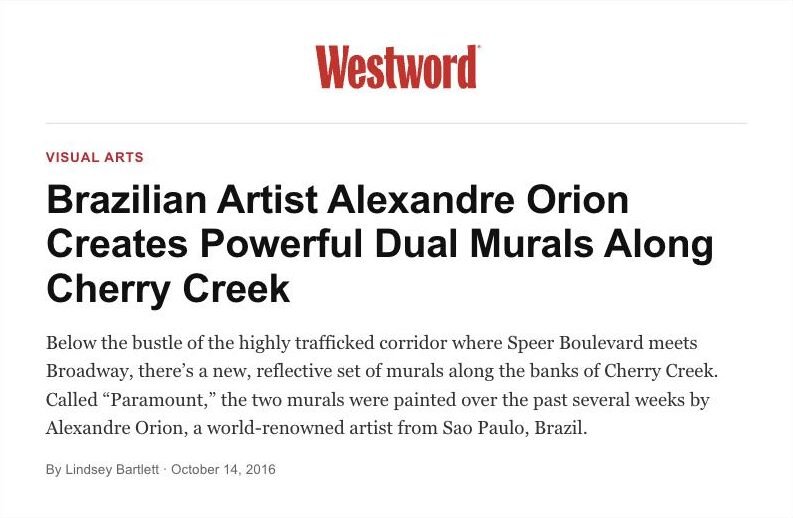 Matéria do Westword sobre os murais de Alexandre Órion em Denver