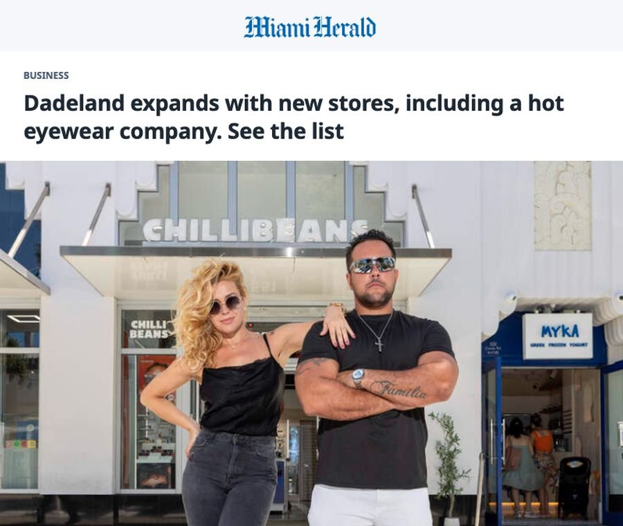 Reportagem do Miami Herald sobre a nova loja da Chilli Beans no Dadeland Mall